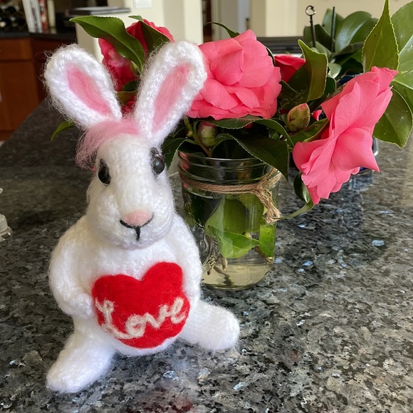 Hand Crafted Other - Hand crafted knit and needle felted love bunny rabbit great gift